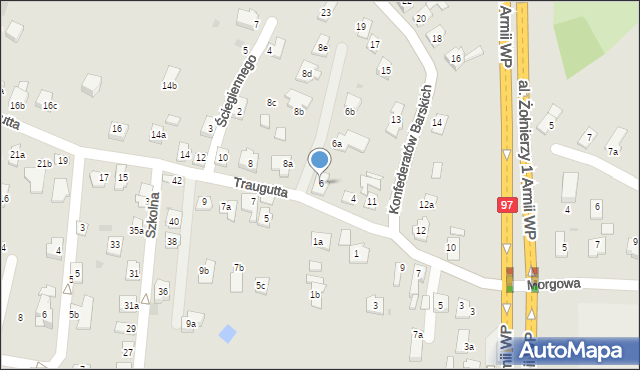 Rzeszów, Traugutta Romualda, gen., 6, mapa Rzeszów