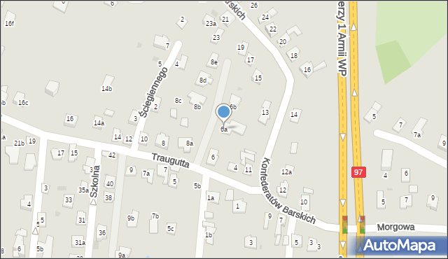 Rzeszów, Traugutta Romualda, gen., 6a, mapa Rzeszów