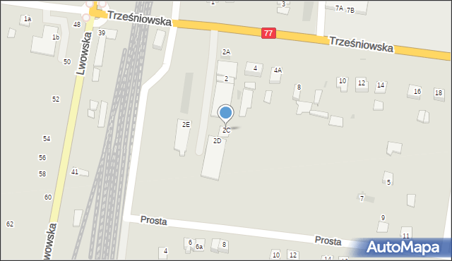 Sandomierz, Trześniowska, 2C, mapa Sandomierza