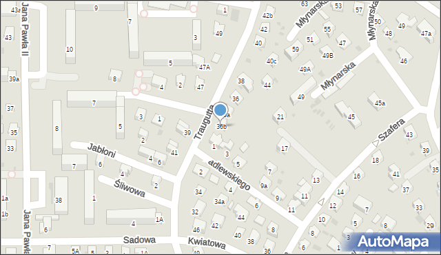 Sanok, Traugutta Romualda, gen., 36b, mapa Sanok