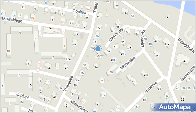 Sanok, Traugutta Romualda, gen., 40c, mapa Sanok