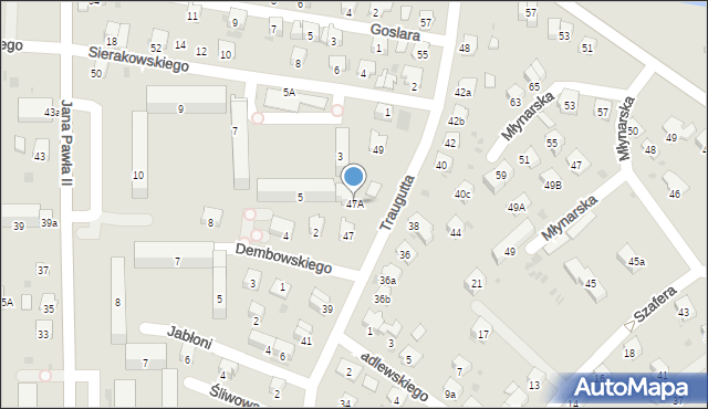 Sanok, Traugutta Romualda, gen., 47A, mapa Sanok