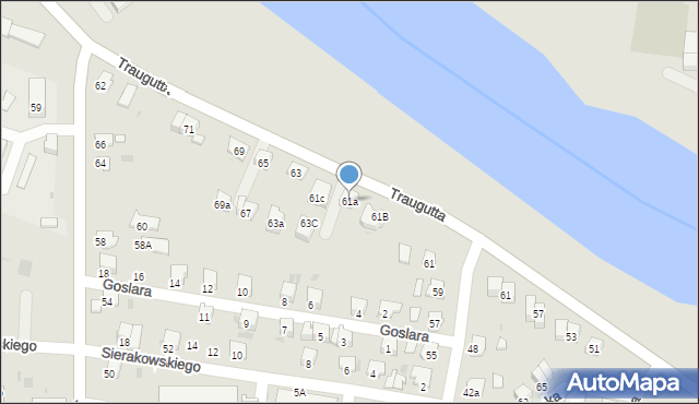 Sanok, Traugutta Romualda, gen., 61a, mapa Sanok