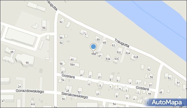 Sanok, Traugutta Romualda, gen., 69a, mapa Sanok