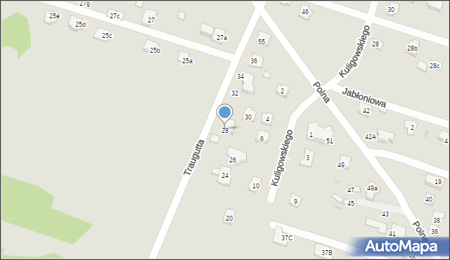 Serock, Traugutta Romualda, gen., 28, mapa Serock