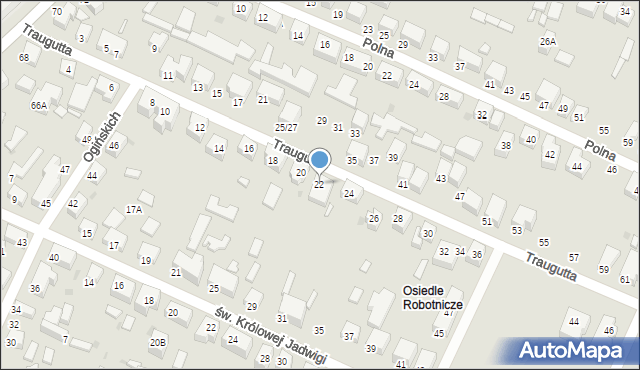 Siedlce, Traugutta Romualda, gen., 22, mapa Siedlce