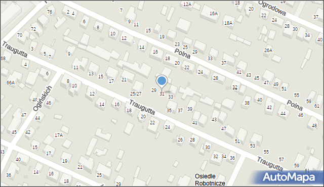 Siedlce, Traugutta Romualda, gen., 31, mapa Siedlce