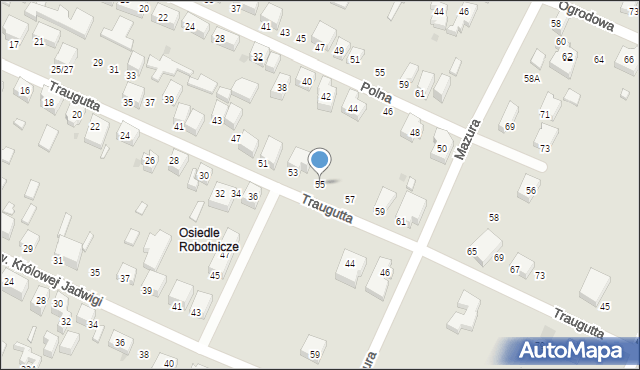 Siedlce, Traugutta Romualda, gen., 55, mapa Siedlce