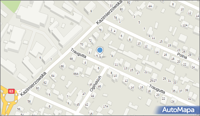 Siedlce, Traugutta Romualda, gen., 7, mapa Siedlce