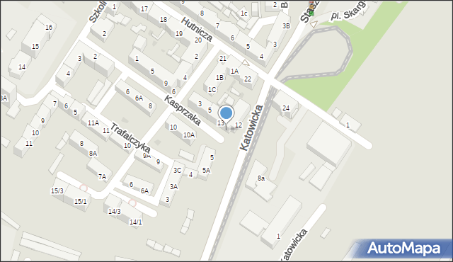 Siemianowice Śląskie, Trafalczyka, 13, mapa Siemianowice Śląskie