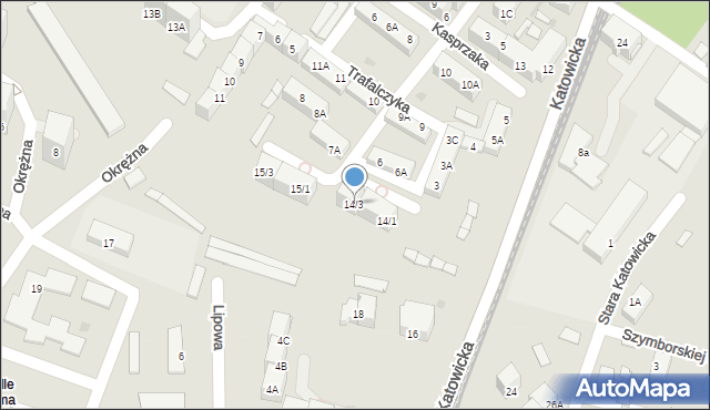 Siemianowice Śląskie, Trafalczyka, 14/3, mapa Siemianowice Śląskie