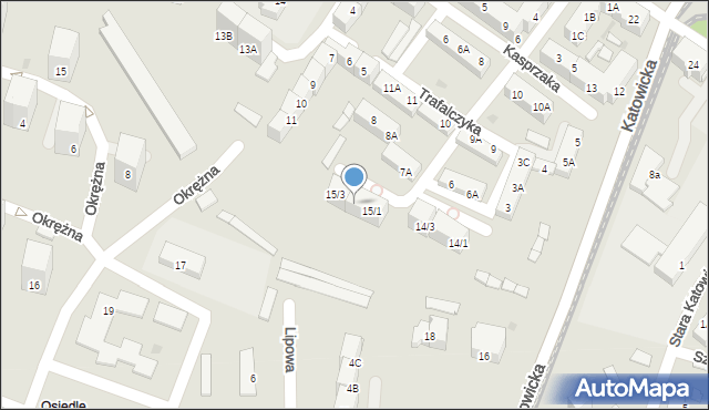 Siemianowice Śląskie, Trafalczyka, 15/2, mapa Siemianowice Śląskie