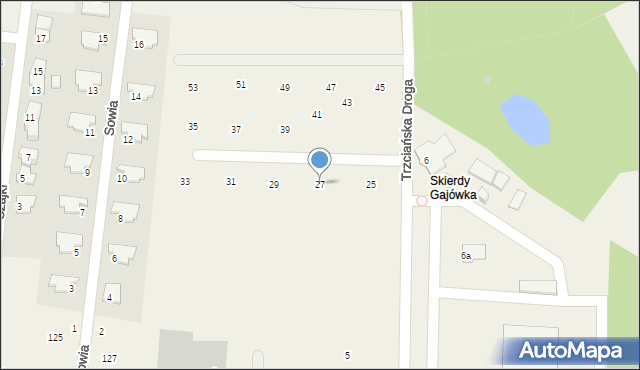 Skierdy, Trzciańska Droga, 27, mapa Skierdy