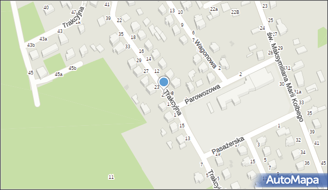 Skierniewice, Trakcyjna, 21, mapa Skierniewic