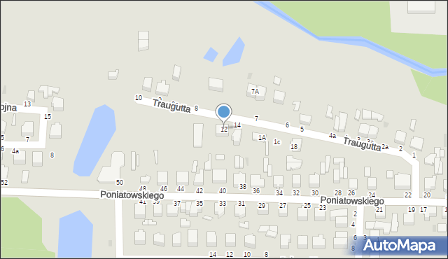 Skierniewice, Traugutta Romualda, gen., 12, mapa Skierniewic