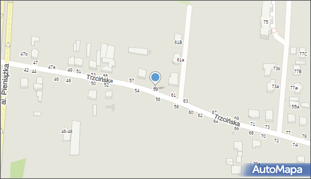 Skierniewice, Trzcińska, 59, mapa Skierniewic