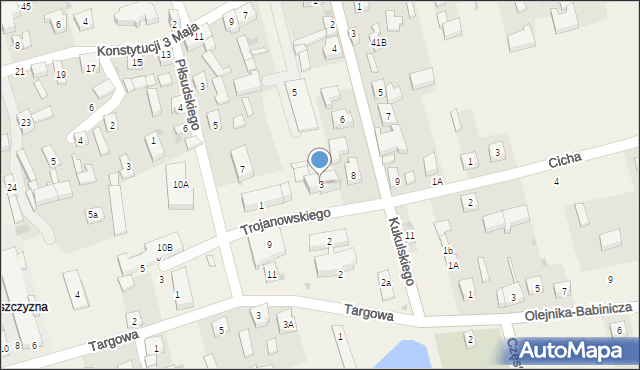 Skomlin, Trojanowskiego, 3, mapa Skomlin