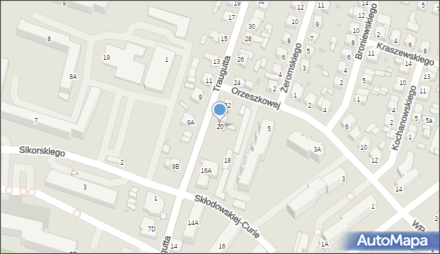 Słupca, Traugutta Romualda, gen., 20, mapa Słupca