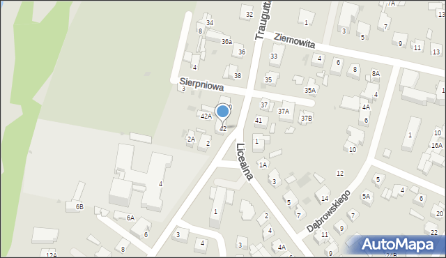 Sochaczew, Traugutta Romualda, gen., 42, mapa Sochaczew