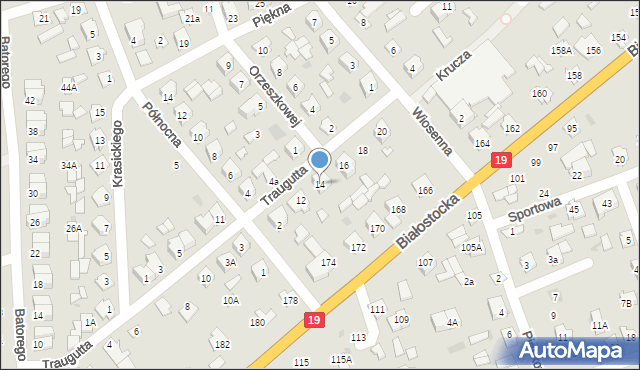Sokółka, Traugutta Romualda, gen., 14, mapa Sokółka