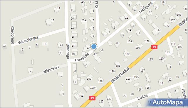 Sokółka, Traugutta Romualda, gen., 4, mapa Sokółka