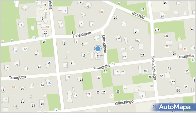 Sokolniki-Las, Traugutta Romualda, gen., 21, mapa Sokolniki-Las