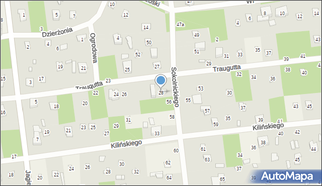 Sokolniki-Las, Traugutta Romualda, gen., 28, mapa Sokolniki-Las