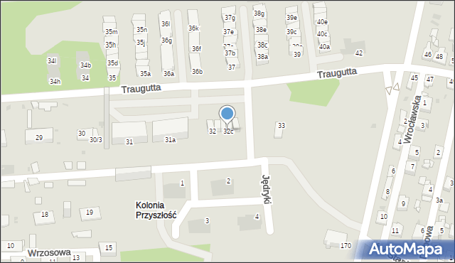 Sosnowiec, Traugutta Romualda, gen., 32c, mapa Sosnowca