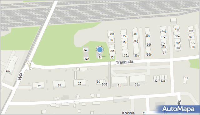 Sosnowiec, Traugutta Romualda, gen., 34, mapa Sosnowca