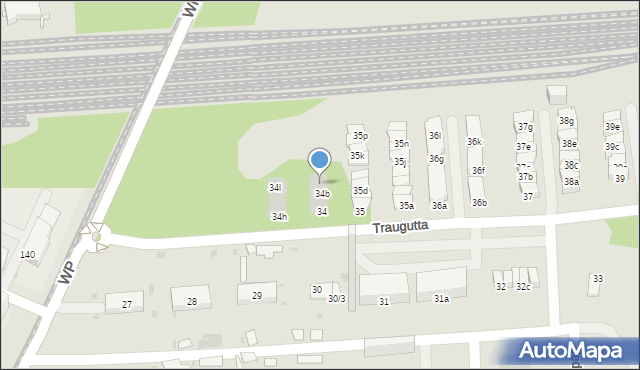 Sosnowiec, Traugutta Romualda, gen., 34c, mapa Sosnowca