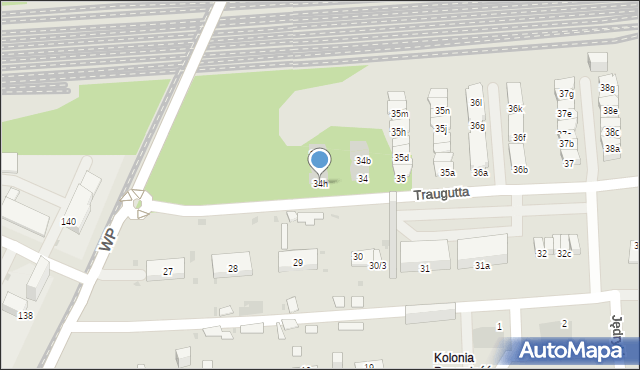 Sosnowiec, Traugutta Romualda, gen., 34h, mapa Sosnowca