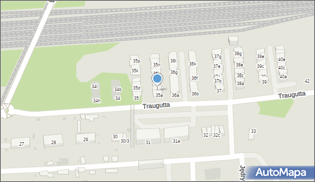 Sosnowiec, Traugutta Romualda, gen., 35c, mapa Sosnowca