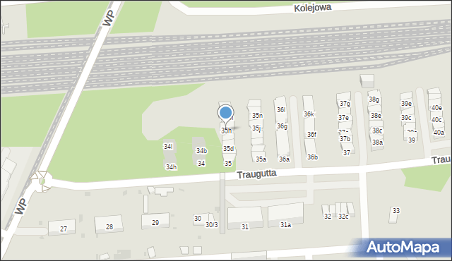 Sosnowiec, Traugutta Romualda, gen., 35h, mapa Sosnowca