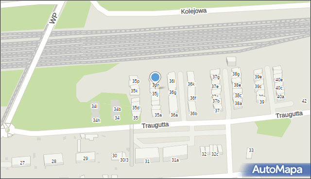 Sosnowiec, Traugutta Romualda, gen., 35l, mapa Sosnowca