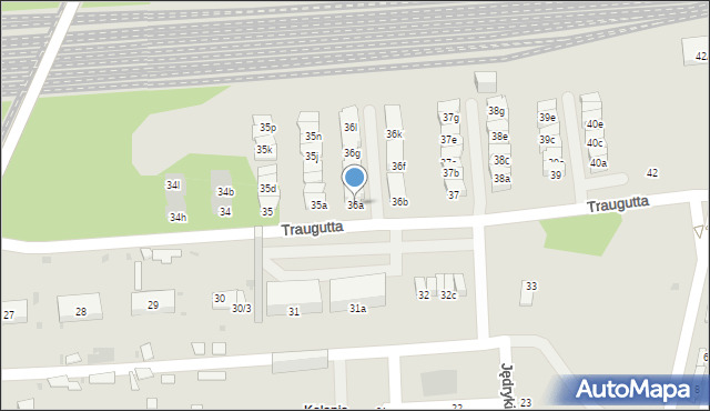 Sosnowiec, Traugutta Romualda, gen., 36a, mapa Sosnowca