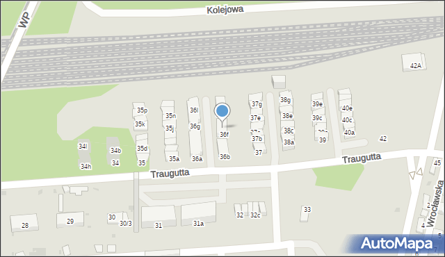 Sosnowiec, Traugutta Romualda, gen., 36h, mapa Sosnowca