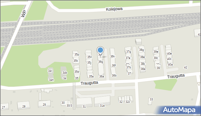 Sosnowiec, Traugutta Romualda, gen., 36j, mapa Sosnowca