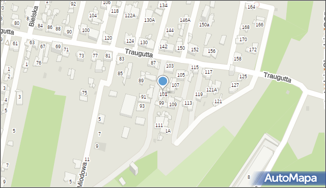Sosnowiec, Traugutta Romualda, gen., 101, mapa Sosnowca