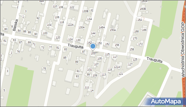 Sosnowiec, Traugutta Romualda, gen., 103, mapa Sosnowca