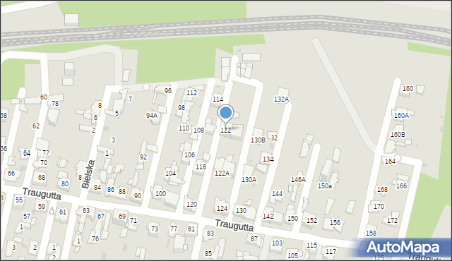 Sosnowiec, Traugutta Romualda, gen., 122, mapa Sosnowca