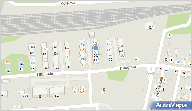 Sosnowiec, Traugutta Romualda, gen., 38c, mapa Sosnowca