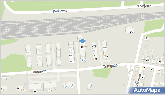 Sosnowiec, Traugutta Romualda, gen., 38f, mapa Sosnowca