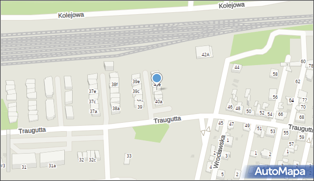 Sosnowiec, Traugutta Romualda, gen., 40d, mapa Sosnowca