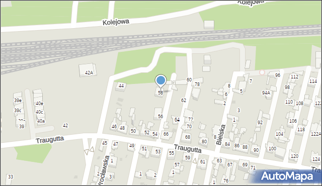 Sosnowiec, Traugutta Romualda, gen., 58, mapa Sosnowca