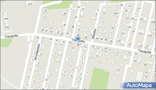 Sosnowiec, Traugutta Romualda, gen., 59, mapa Sosnowca