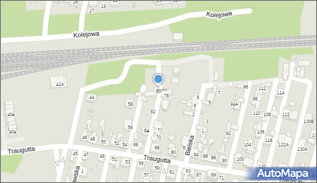 Sosnowiec, Traugutta Romualda, gen., 60, mapa Sosnowca