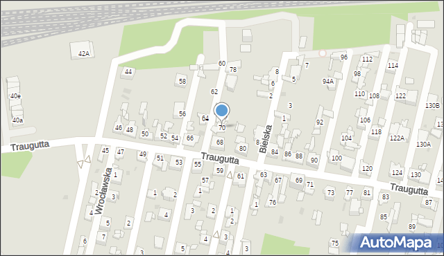 Sosnowiec, Traugutta Romualda, gen., 70, mapa Sosnowca