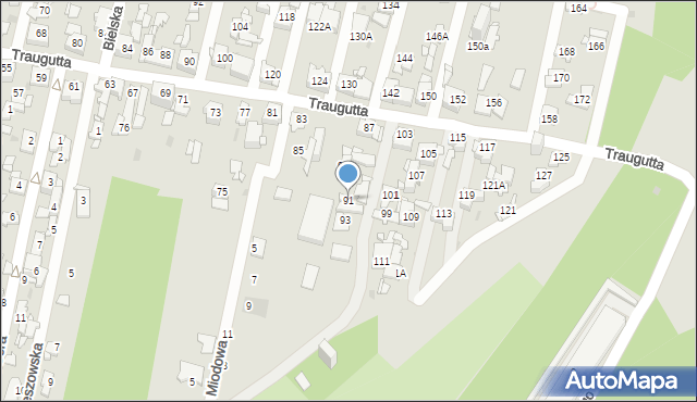 Sosnowiec, Traugutta Romualda, gen., 91, mapa Sosnowca