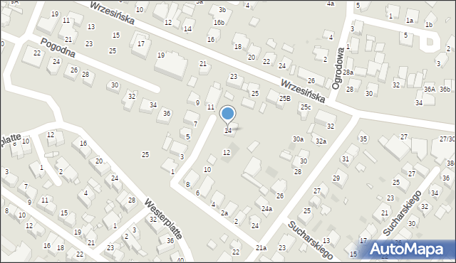 Środa Wielkopolska, Trąmpczyńskiego, 14, mapa Środa Wielkopolska