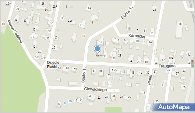Stalowa Wola, Traugutta Romualda, gen., 36, mapa Stalowa Wola